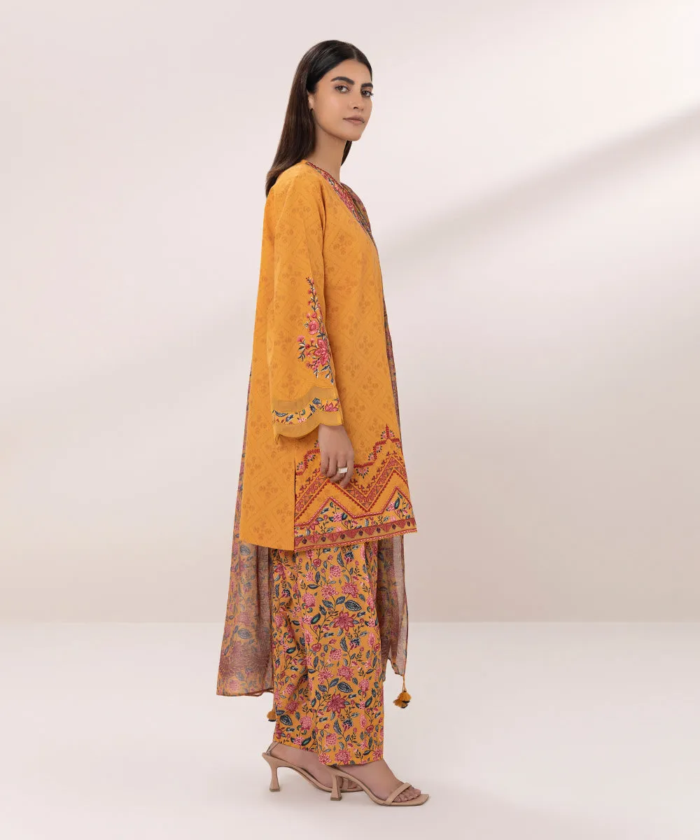 3 Piece - Embroidered Jacquard Suit