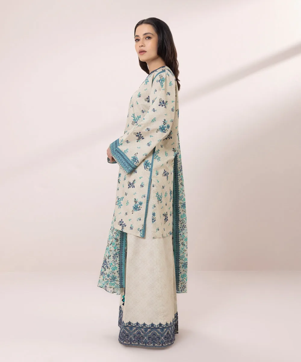 3 Piece - Embroidered Zari Lawn Suit