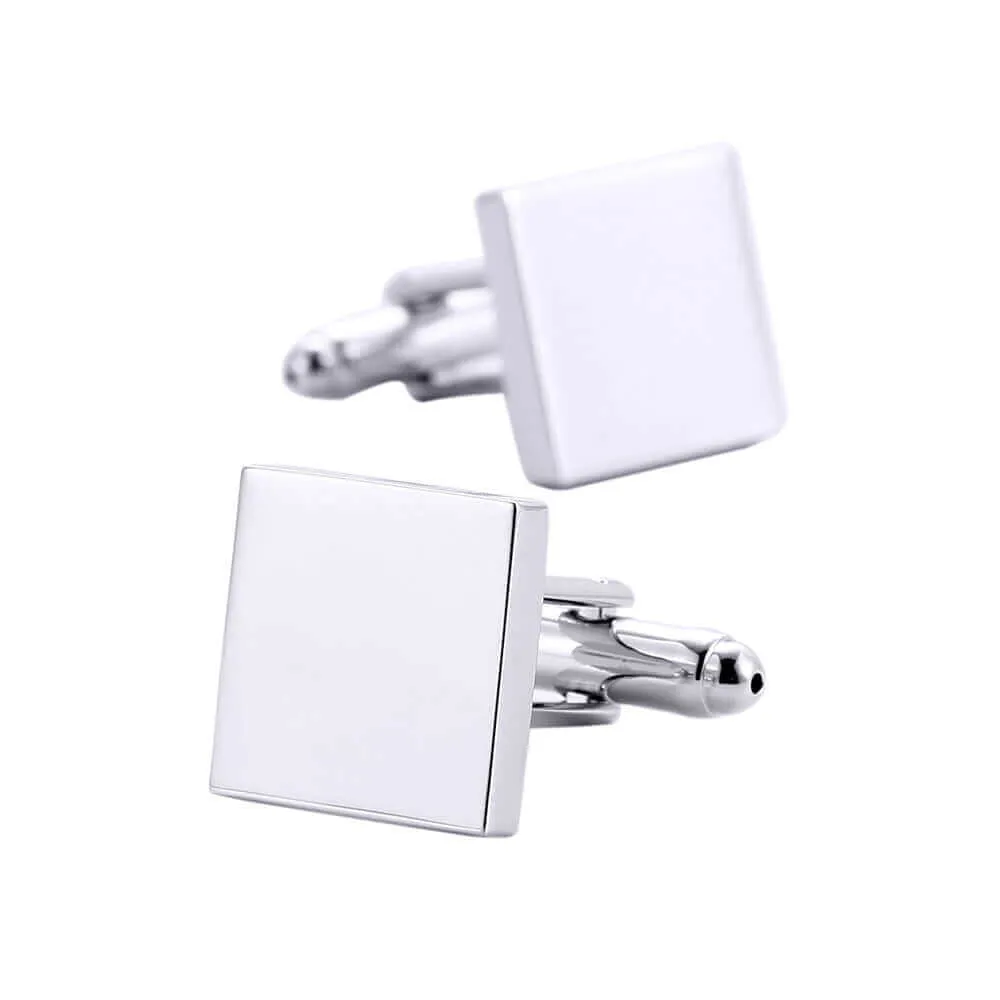 Simple Square Business Metal Cufflinks Men's Cuffs