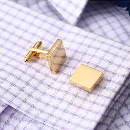 Simple Square Business Metal Cufflinks Men's Cuffs