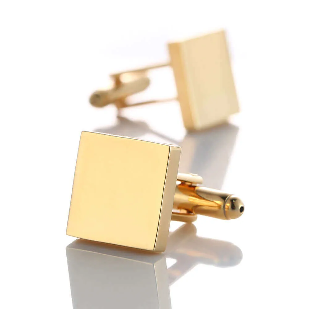 Simple Square Business Metal Cufflinks Men's Cuffs