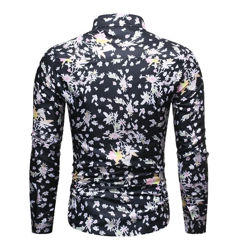 Leaf Print Slim Fit Casual Shirt For Men