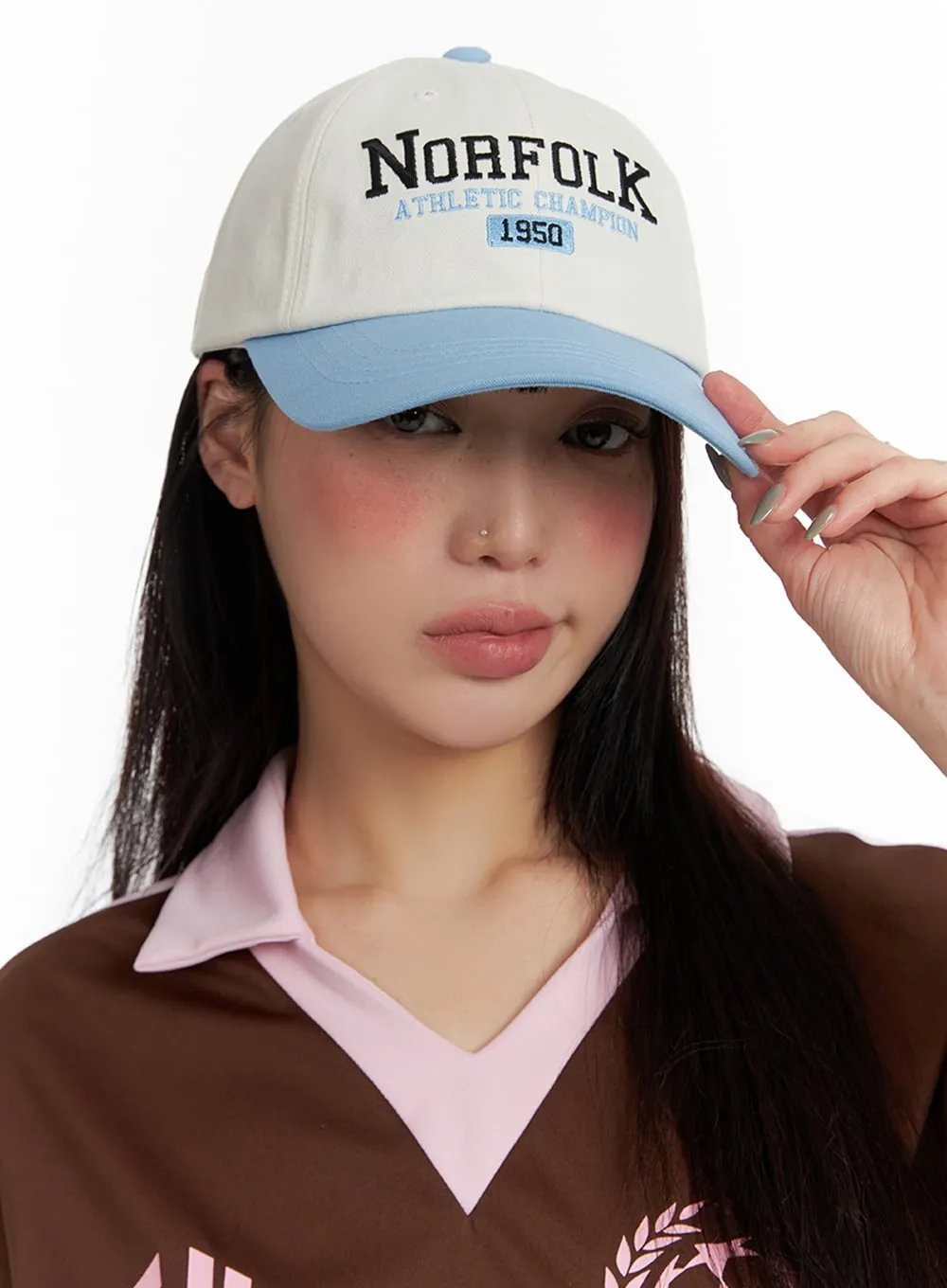 Embroidered Color Block Cap IF421