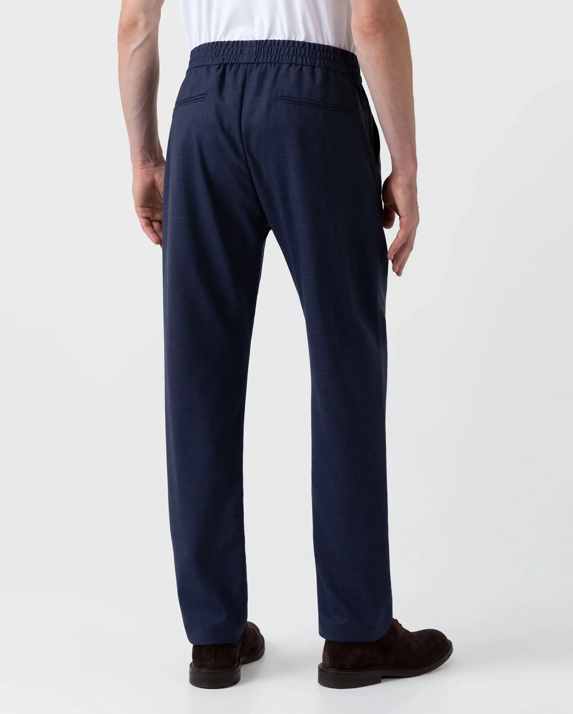 DRAWSTRING TROUSER / BLUE MELANGE