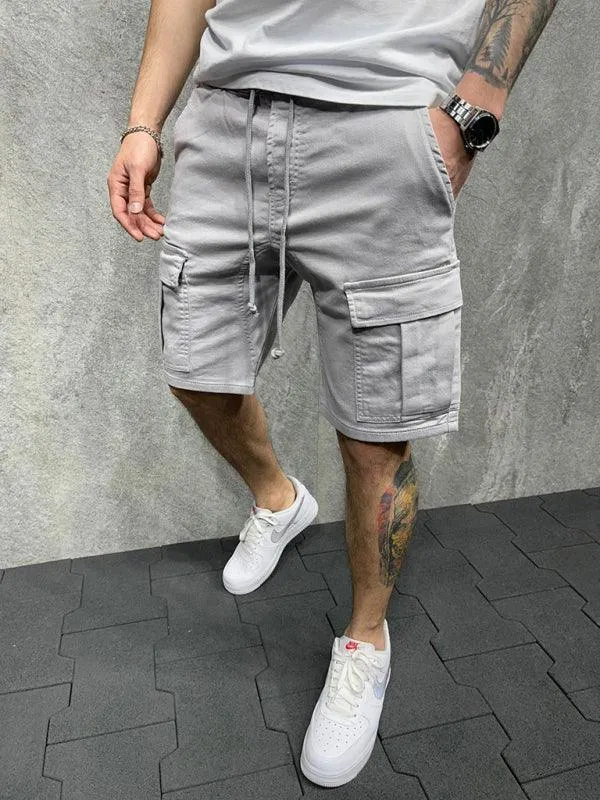 Drawstring Men Cargo Shorts