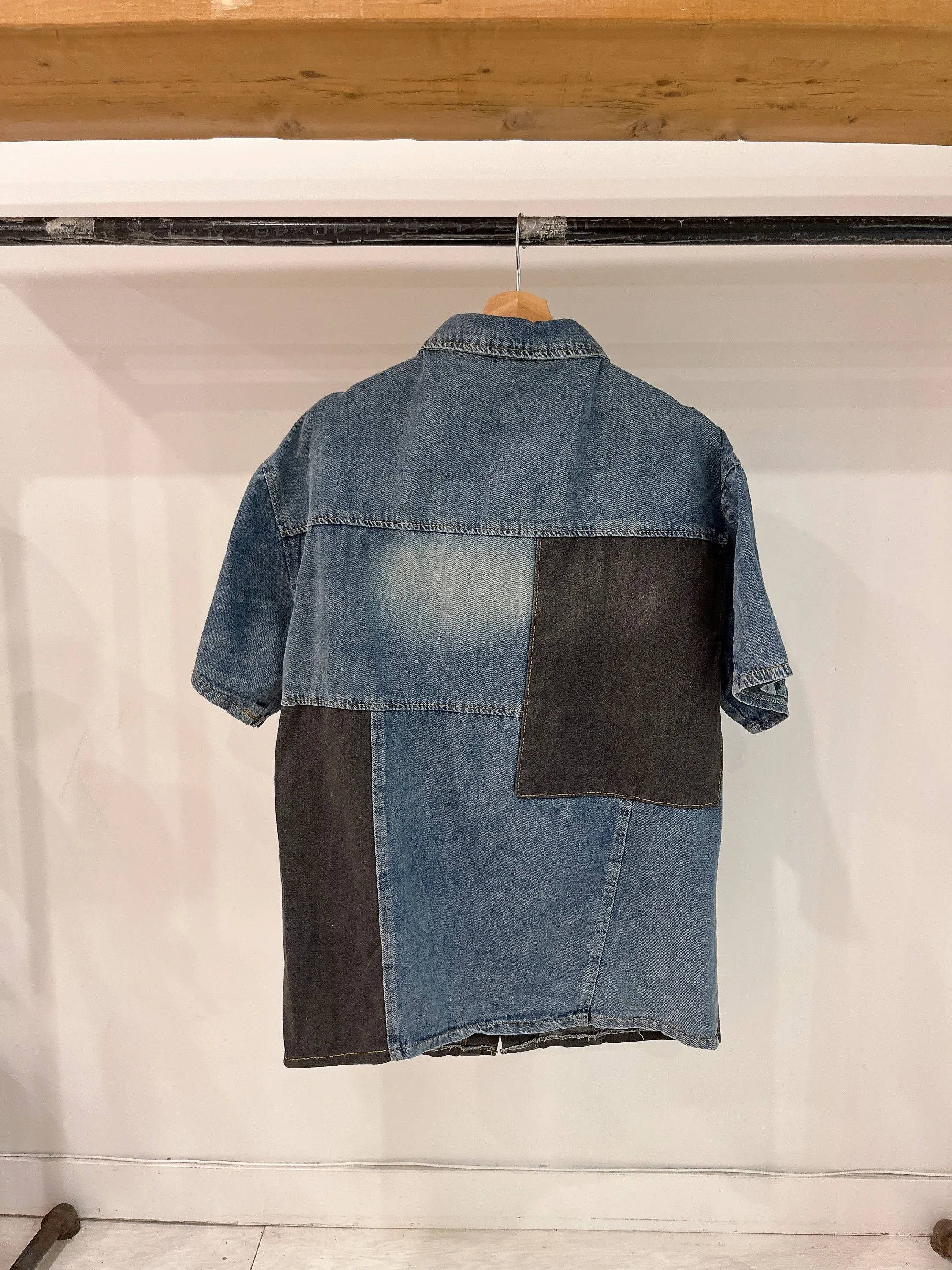 COAL Denim patchwork shirt