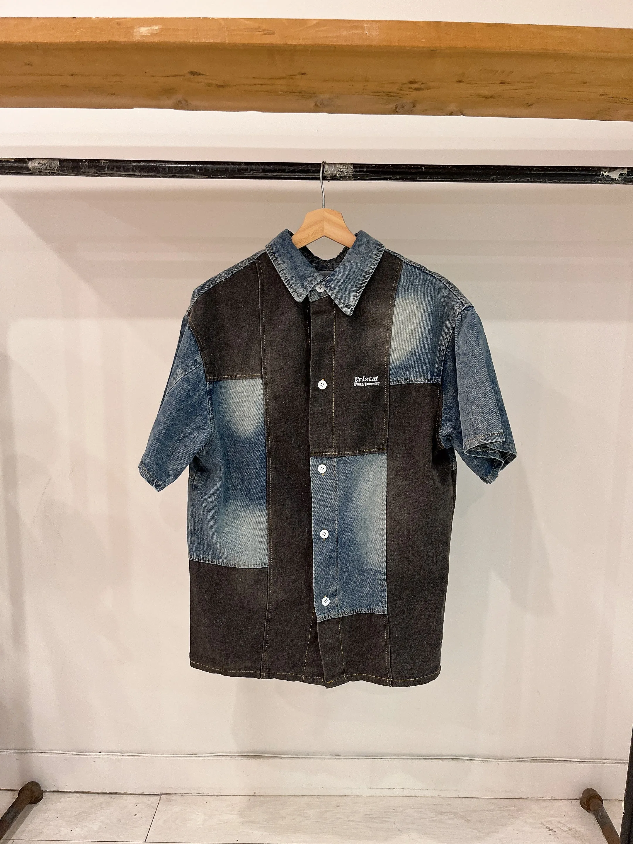 COAL Denim patchwork shirt