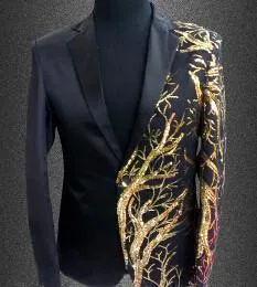 Men Blazer - Gold Sequin Blazer