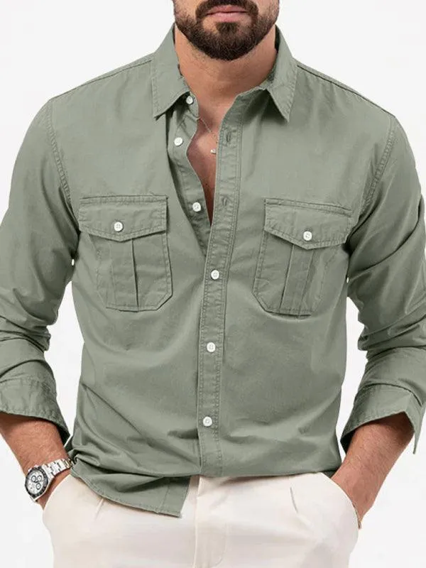 Multi-Pocket Men Casual Shirt