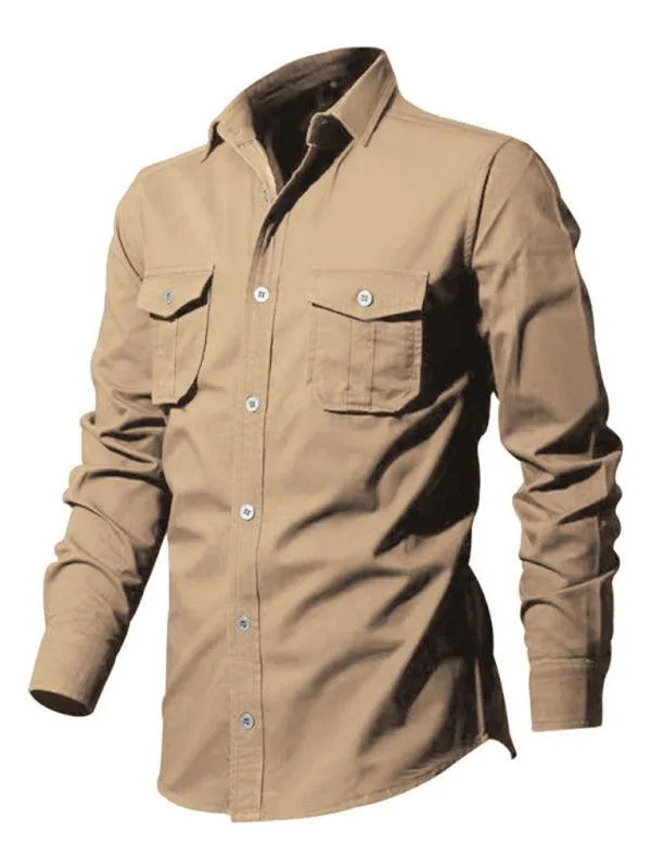 Multi-Pocket Men Casual Shirt