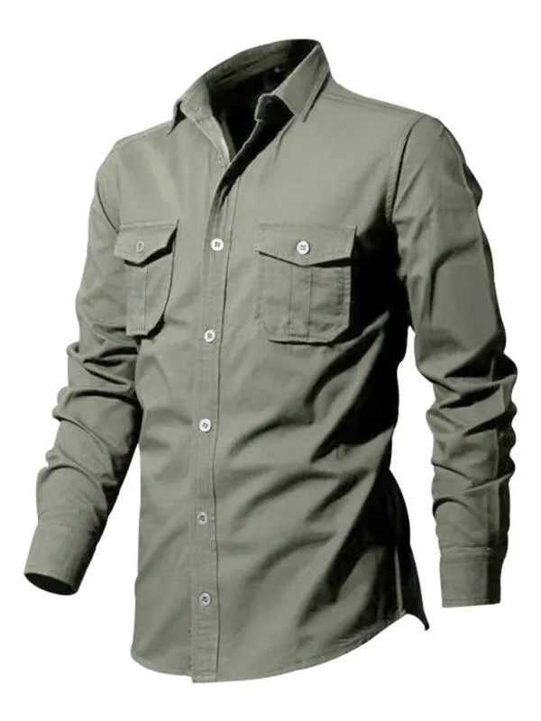 Multi-Pocket Men Casual Shirt