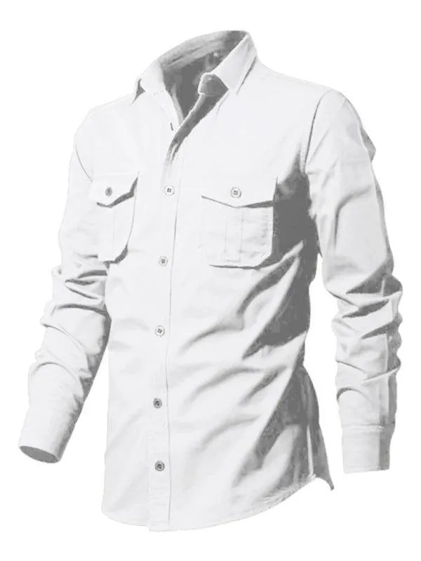 Multi-Pocket Men Casual Shirt