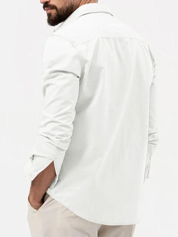 Multi-Pocket Men Casual Shirt