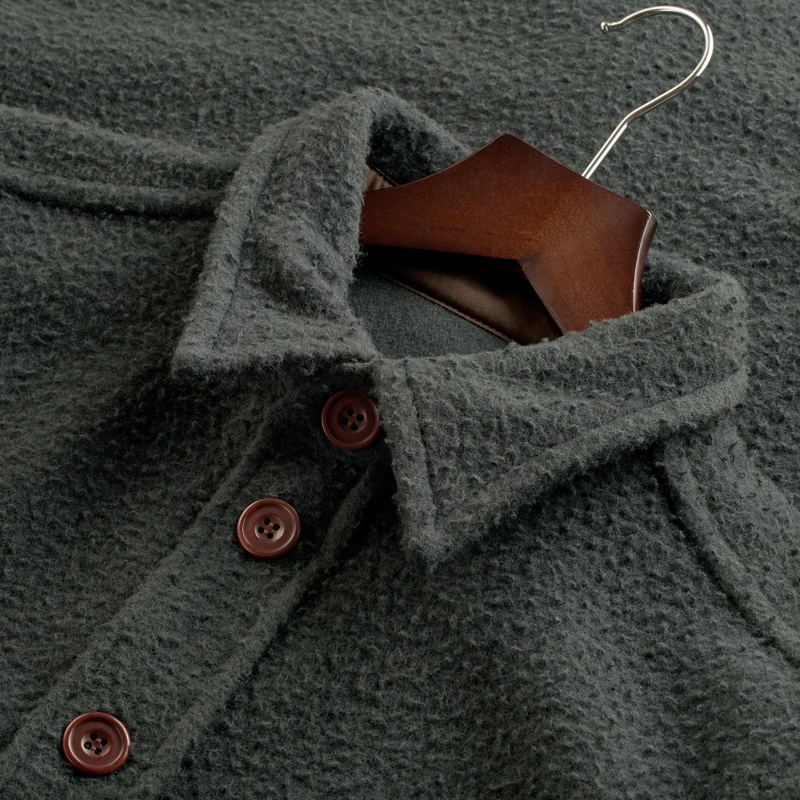 Olive Casentino Wool Overshirt