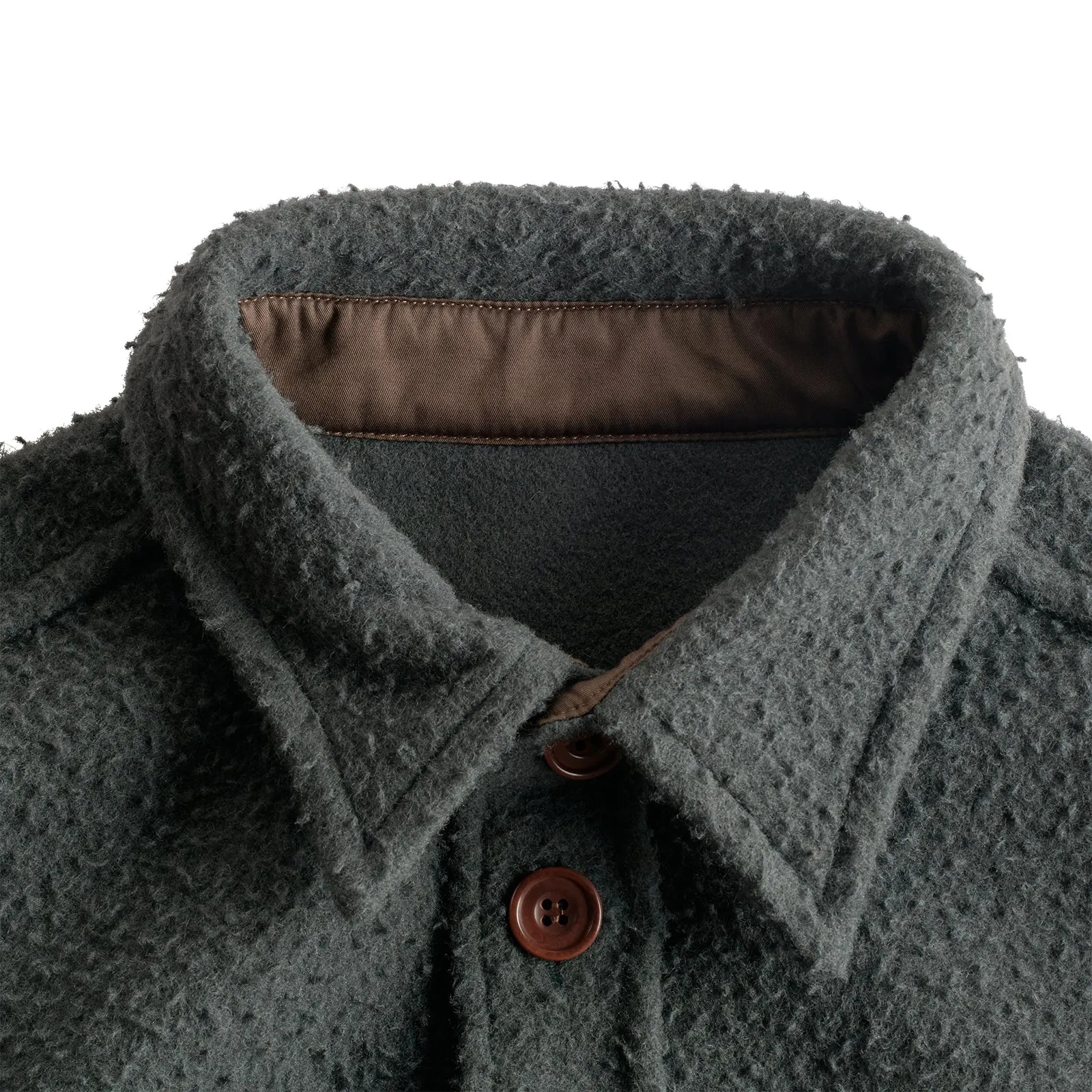 Olive Casentino Wool Overshirt