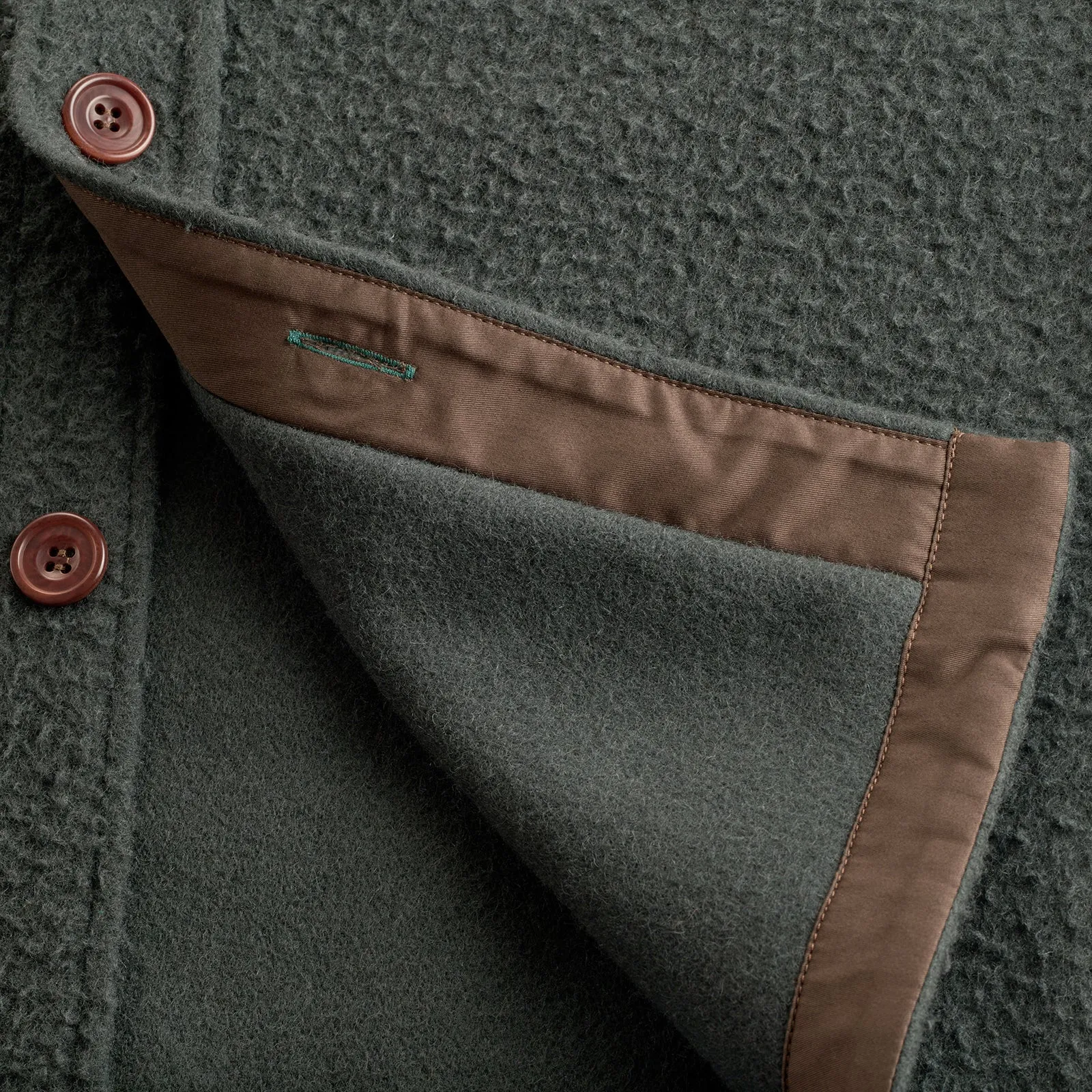 Olive Casentino Wool Overshirt