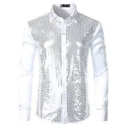 Luxury Sequins Silk Shirt For Men