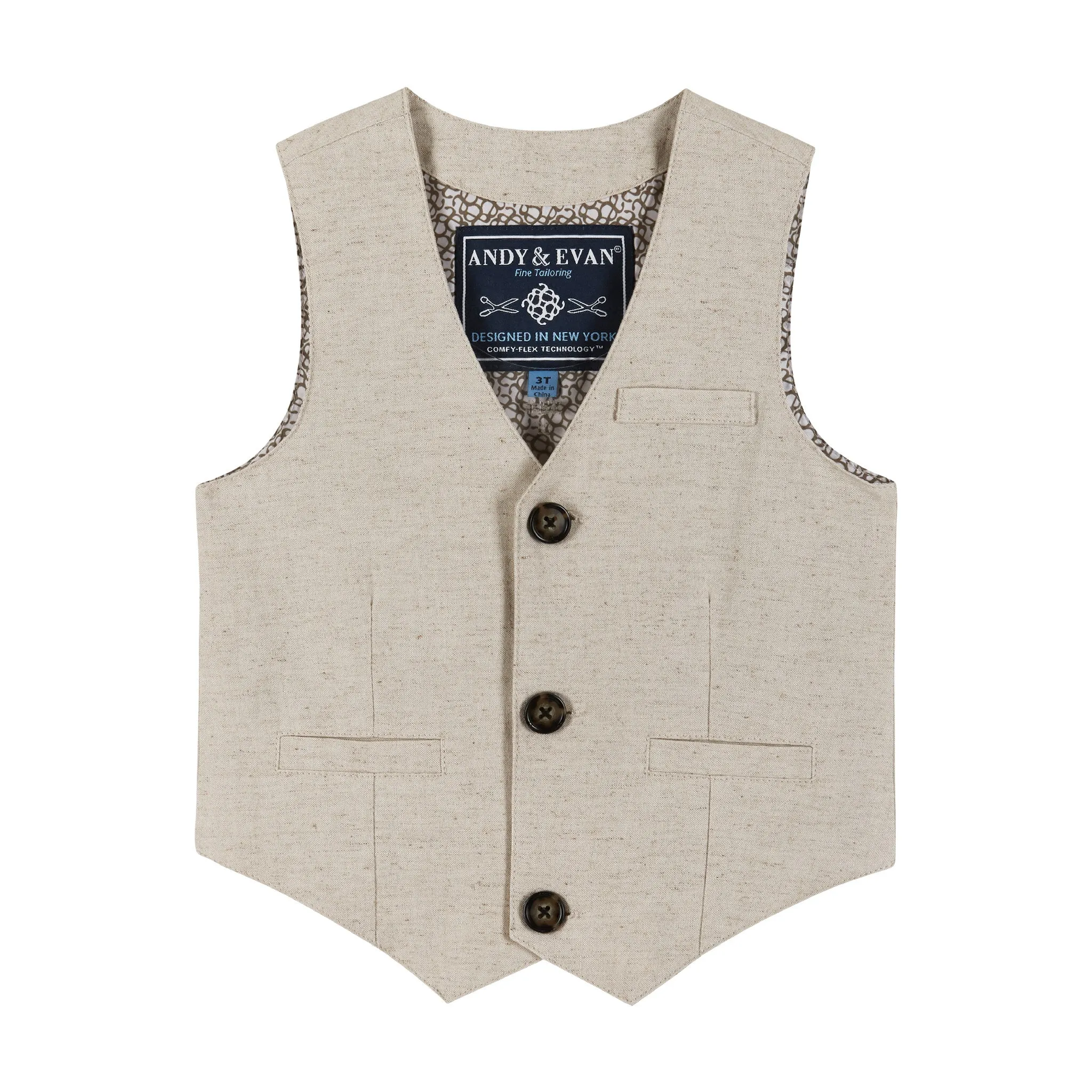 4-Piece Buttondown & Vest Set | Stone