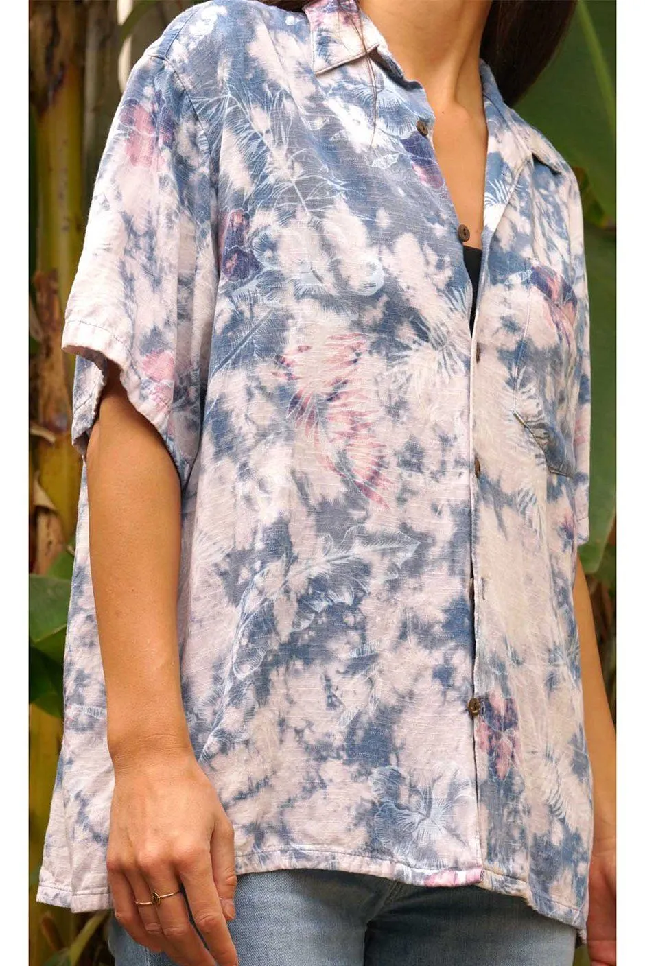 Hawaiian Kai Shirt // White Wash Tie Dye