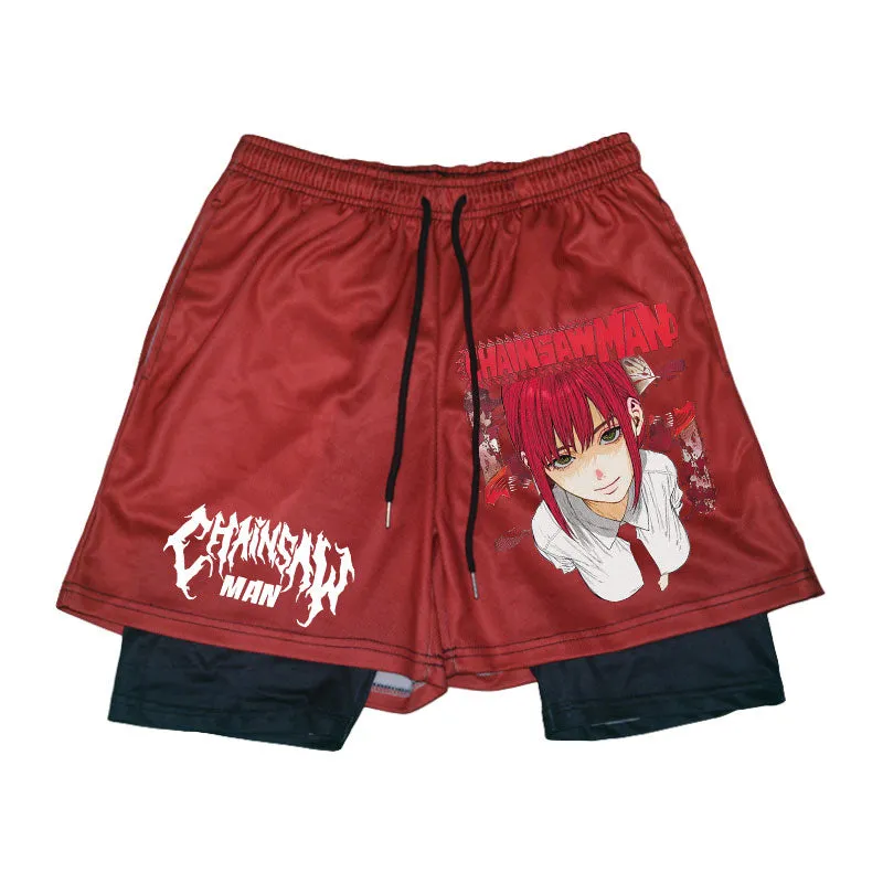 Best Chainsaw Man Makima Cute Sports Shorts 2 in 1 High Quality