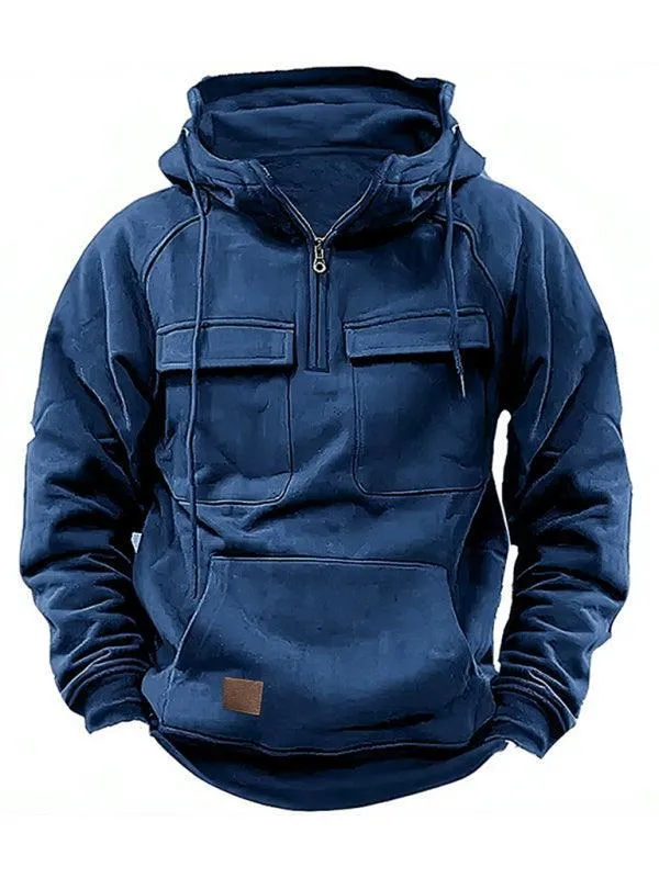 Multi-Pocket Hooded Men Winter Jacket