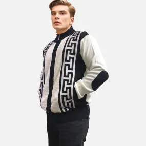 Inserch Full Zip Sweater White/Black SW611