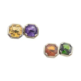 Late Victorian Sterling   Multi-Gemstone Cufflinks