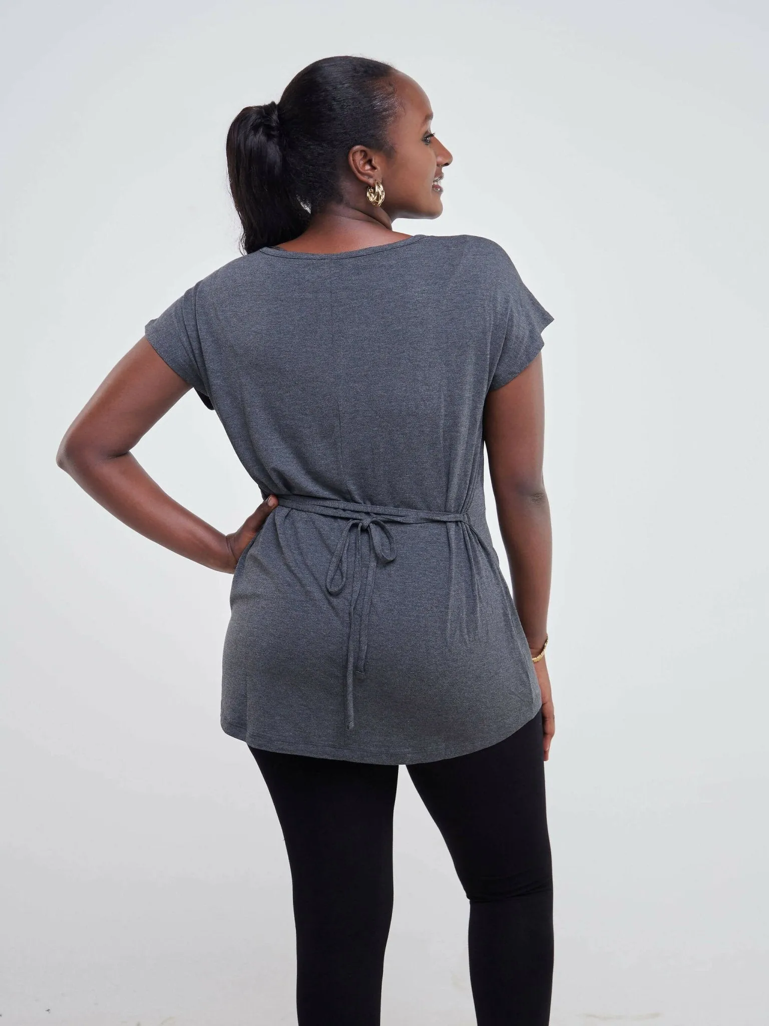 Hessed Short Sleeved Top - Grey