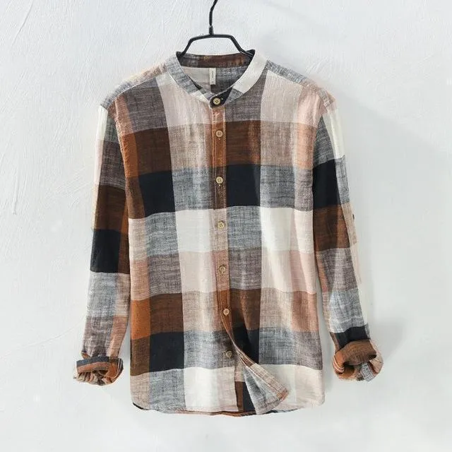 Plaid Linen Shirts For Men