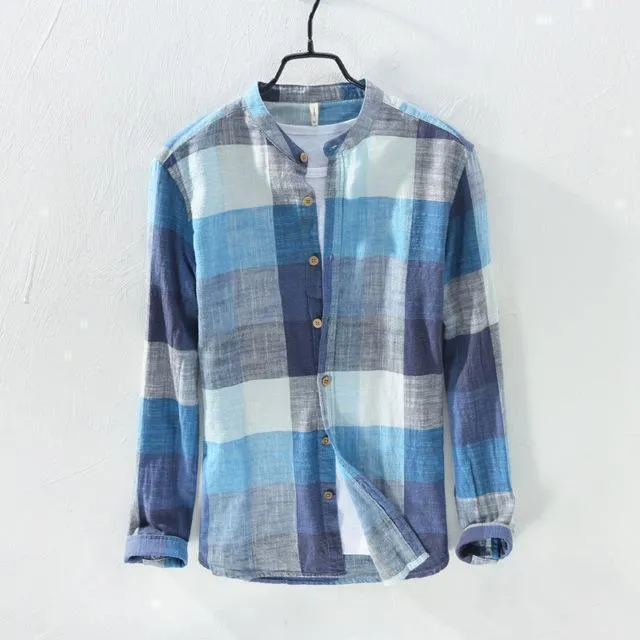 Plaid Linen Shirts For Men