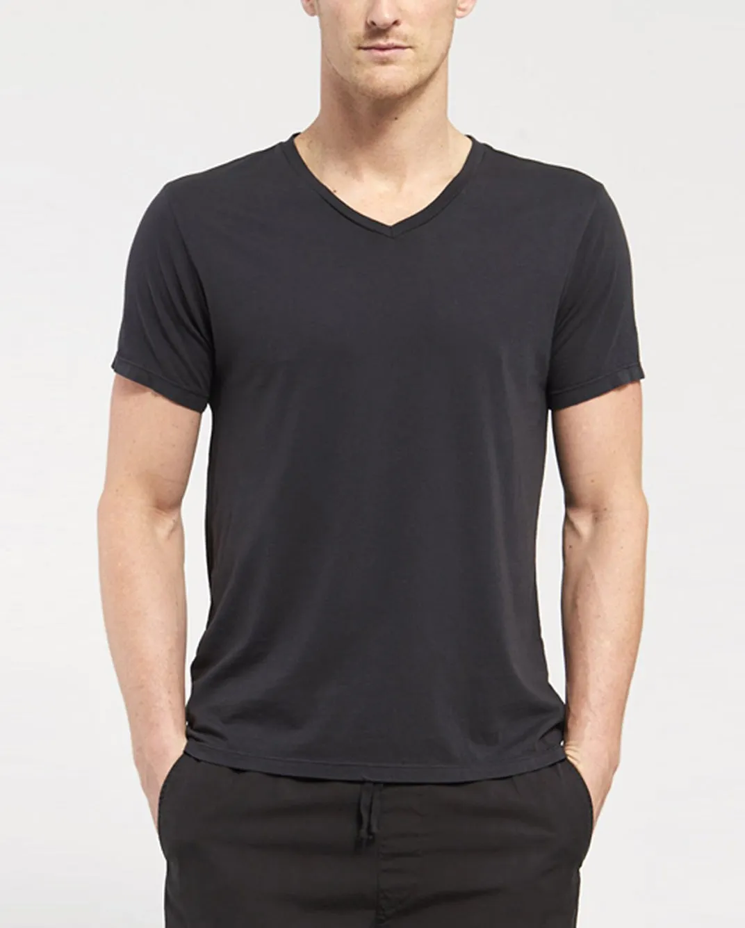 SUPIMA V-NECK TEE / SLATE