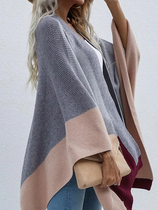 Women Plaid Oversized Loose Poncho