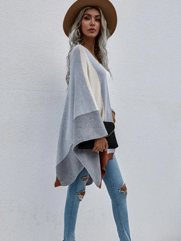 Women Plaid Oversized Loose Poncho