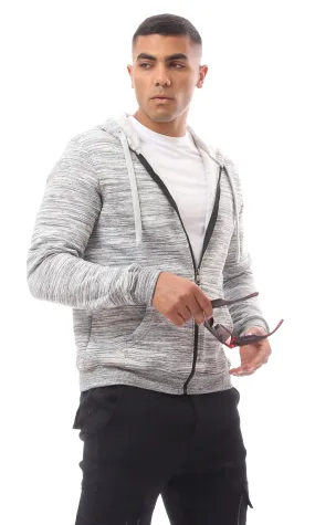 O172373 Heather Light Grey Hooded Sweat Shirt