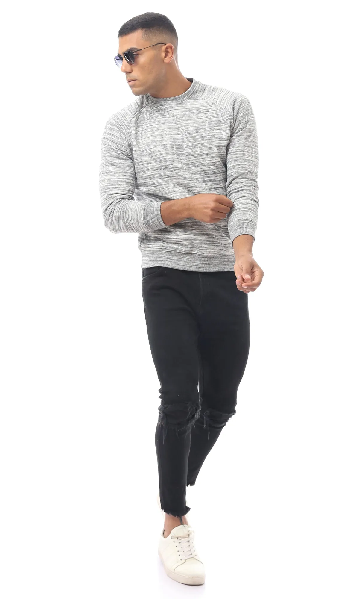 O172355 Heather Light Grey Slip On Sweat Shirt