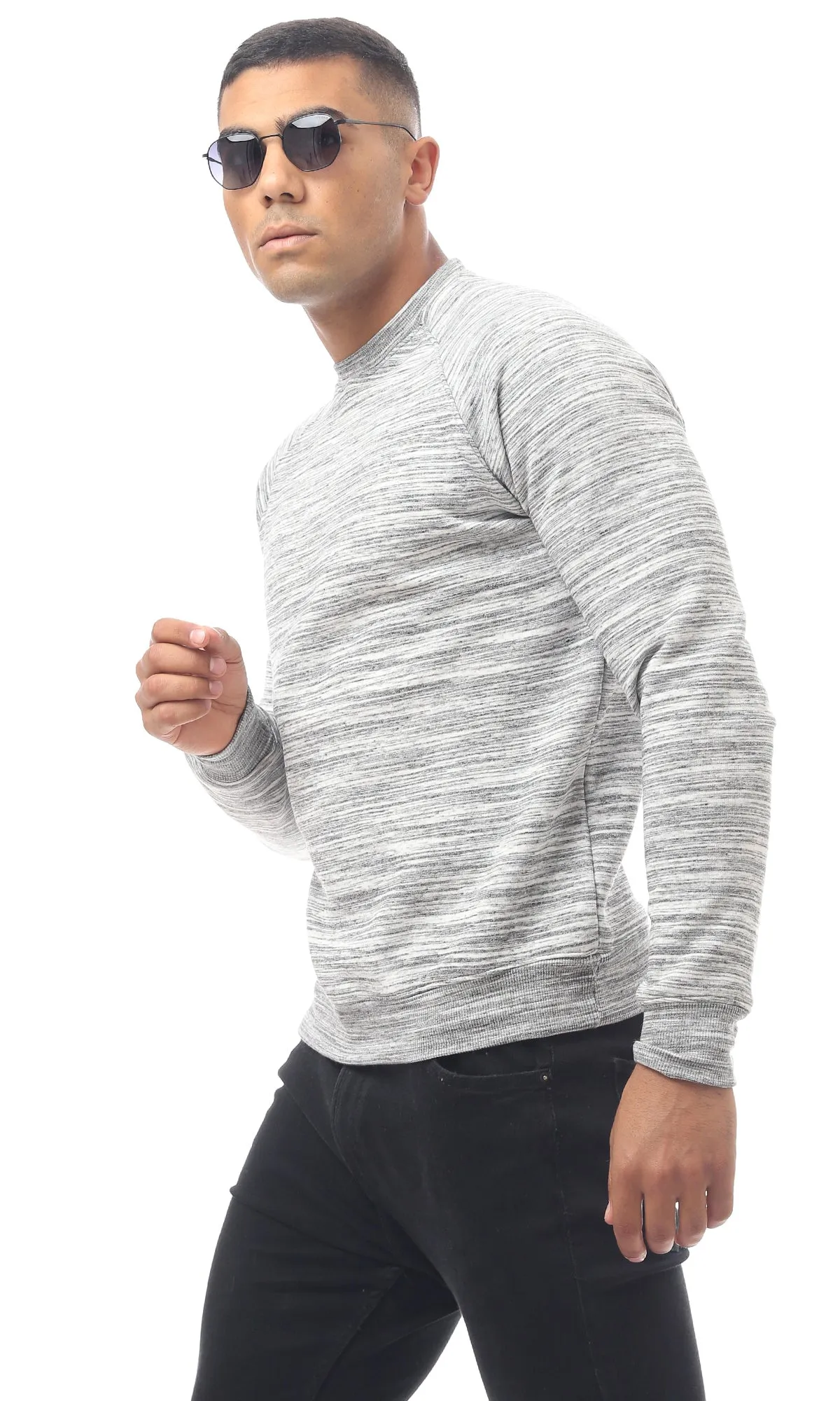 O172355 Heather Light Grey Slip On Sweat Shirt