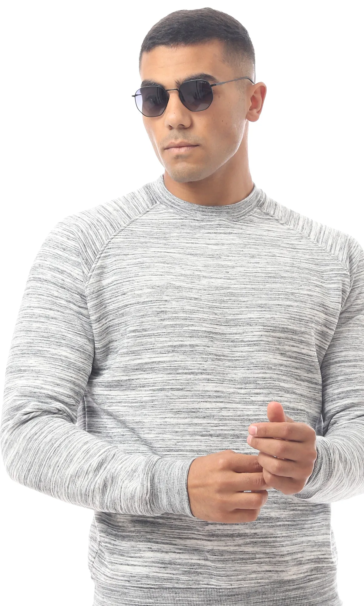 O172355 Heather Light Grey Slip On Sweat Shirt