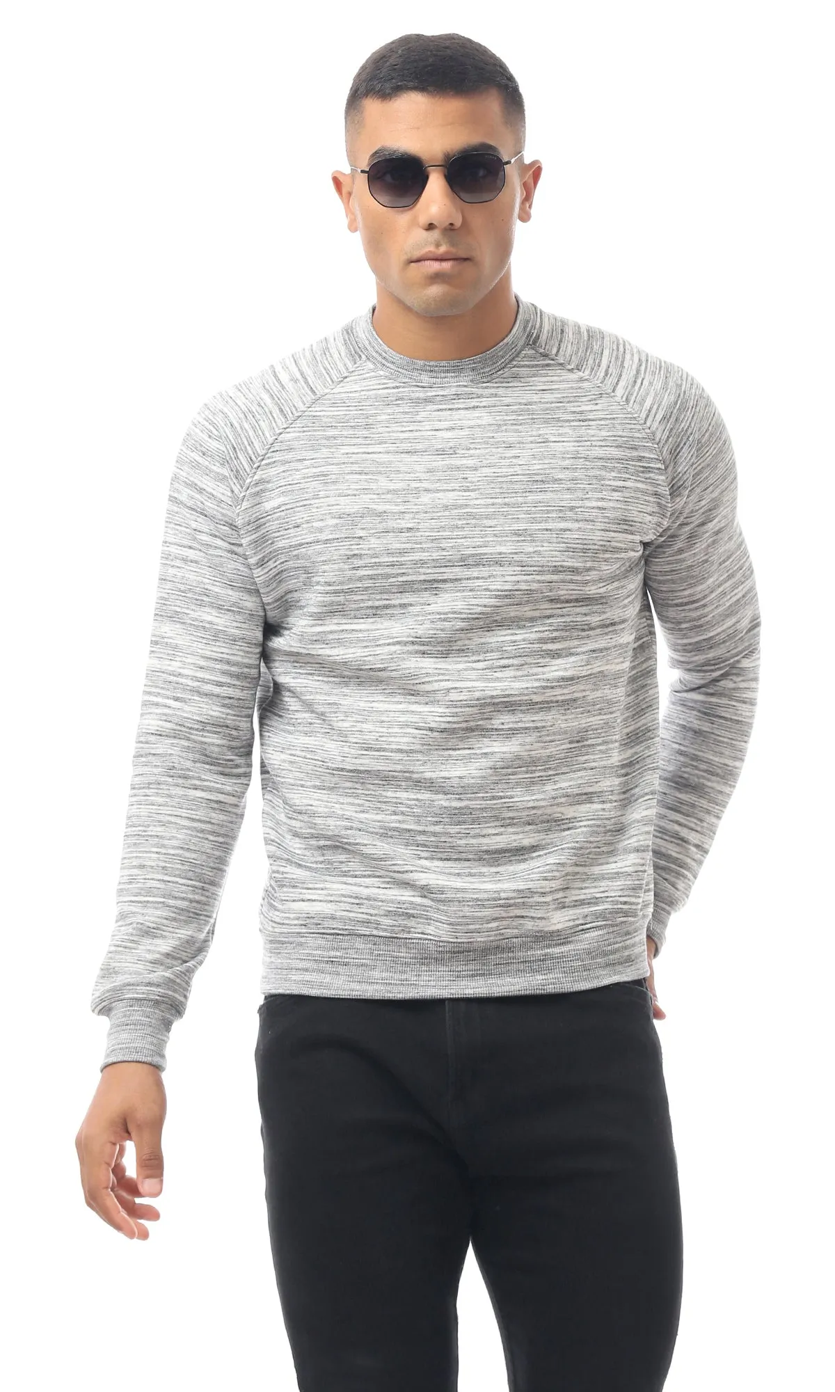 O172355 Heather Light Grey Slip On Sweat Shirt