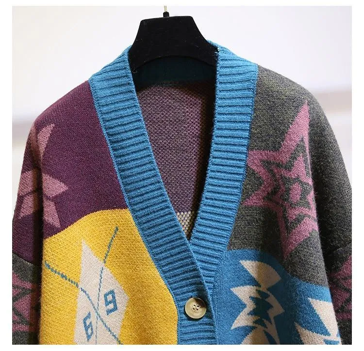 Multi-Color Cardigan Sweater For Women