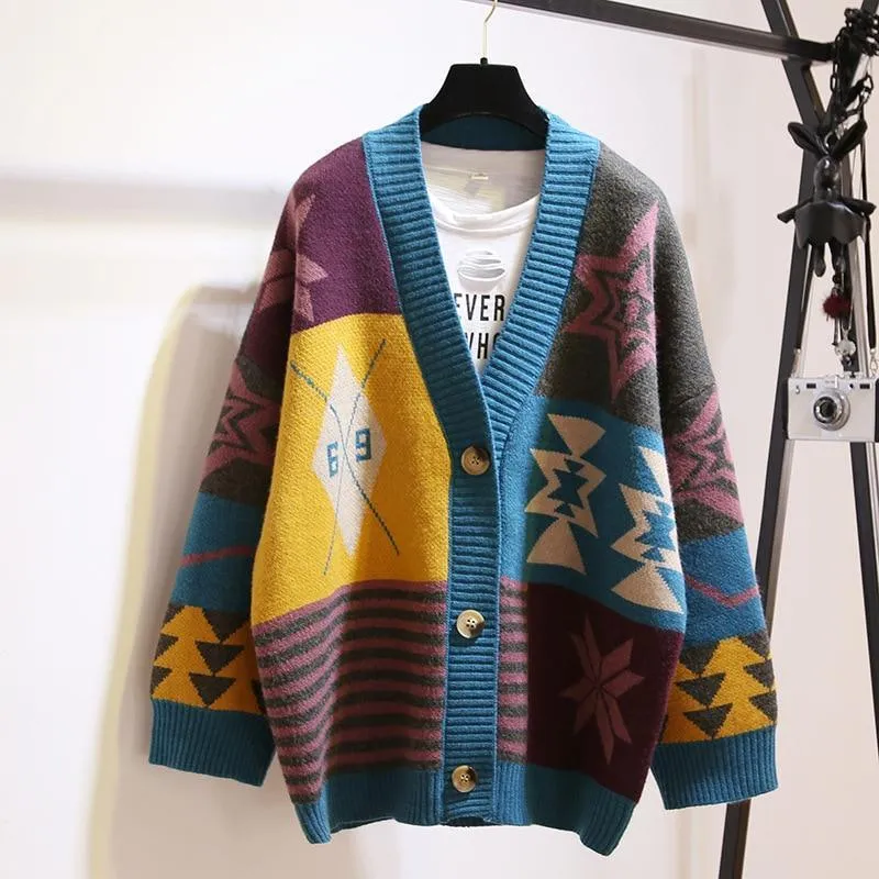 Multi-Color Cardigan Sweater For Women