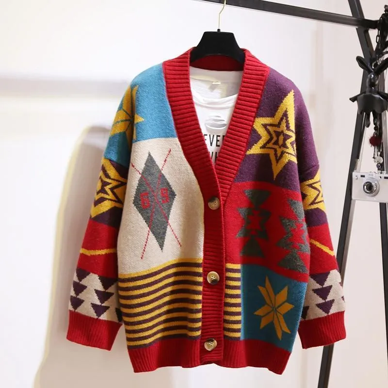 Multi-Color Cardigan Sweater For Women