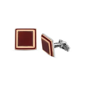 Red Agate Stone Cufflink