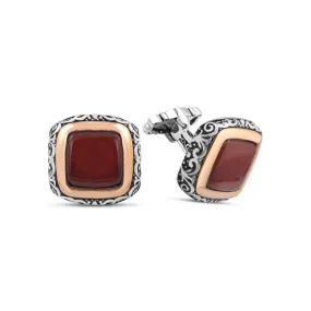 Red Agate Stone Cufflink