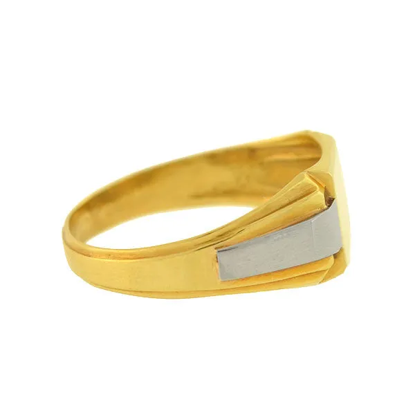 Art Deco French 18kt Mixed Metals Signet Ring