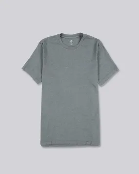 S/S ORGANIC HEATHER CREW TEE / PINE