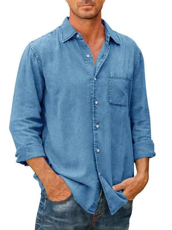 Men Long Sleeve Denim Shirt