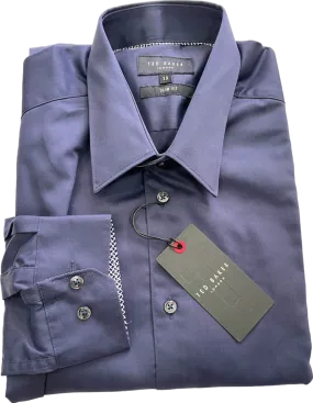 Ted Baker Navy Duddon Core Steel Slim Fit Shirt UK Size 15" Neck