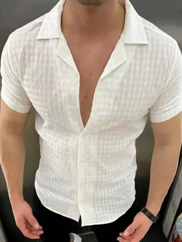 Casual Short Sleeve Men Shirt