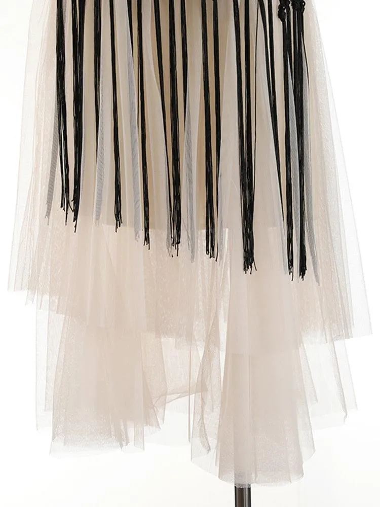 Tully Tassels Mesh Skirt