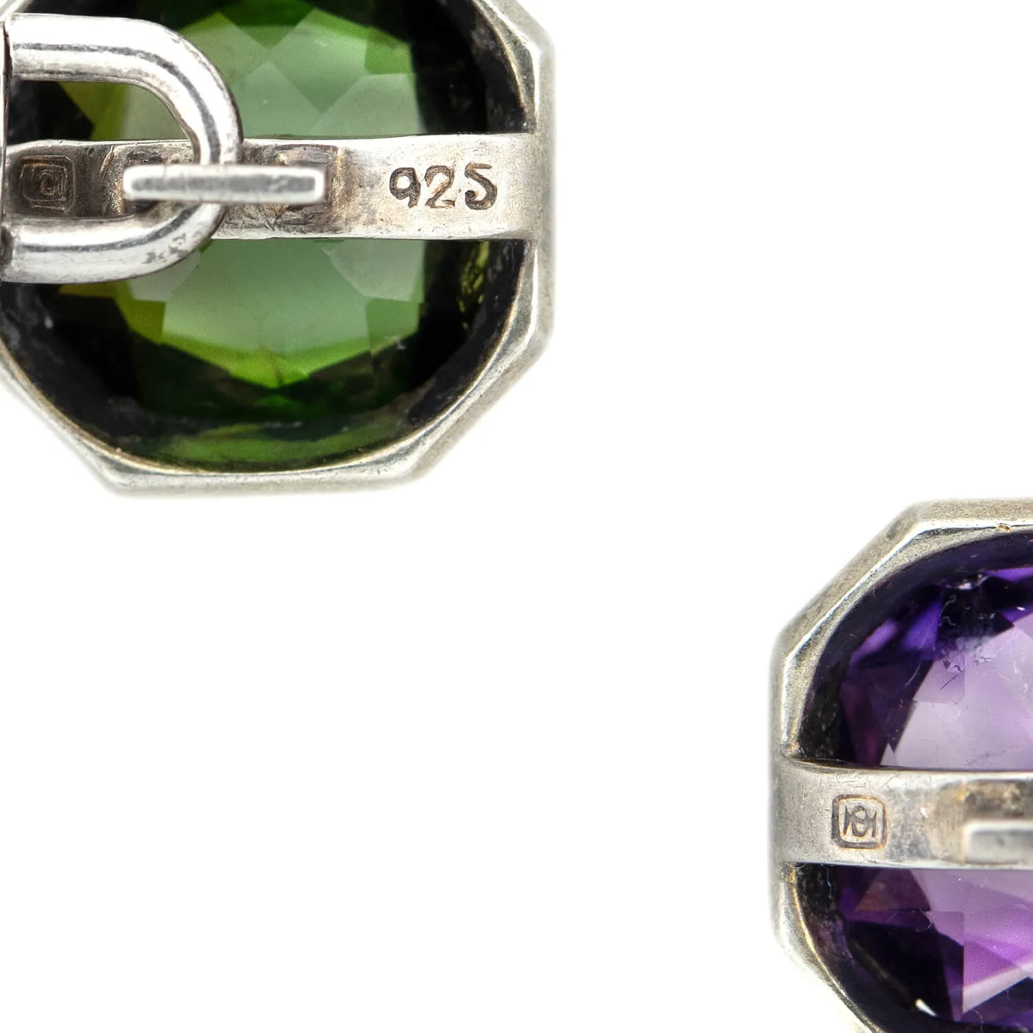 Late Victorian Sterling   Multi-Gemstone Cufflinks